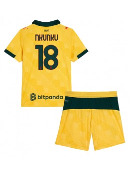 Billige AC Milan Christopher Nkunku #18 Tredjedraktsett Barn 2025-26 Kortermet (+ Korte bukser)